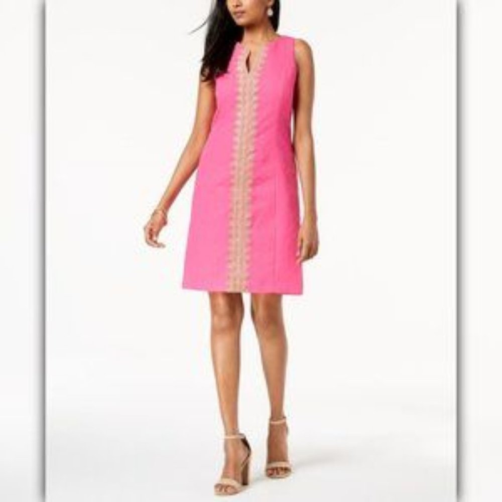 Pappagallo Bubblegum Pink and Gold Summer Dress Size 12 - Never Worn!